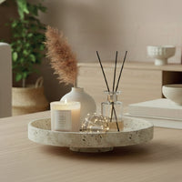 Plateau op voet travertinlook – afbeelding 3