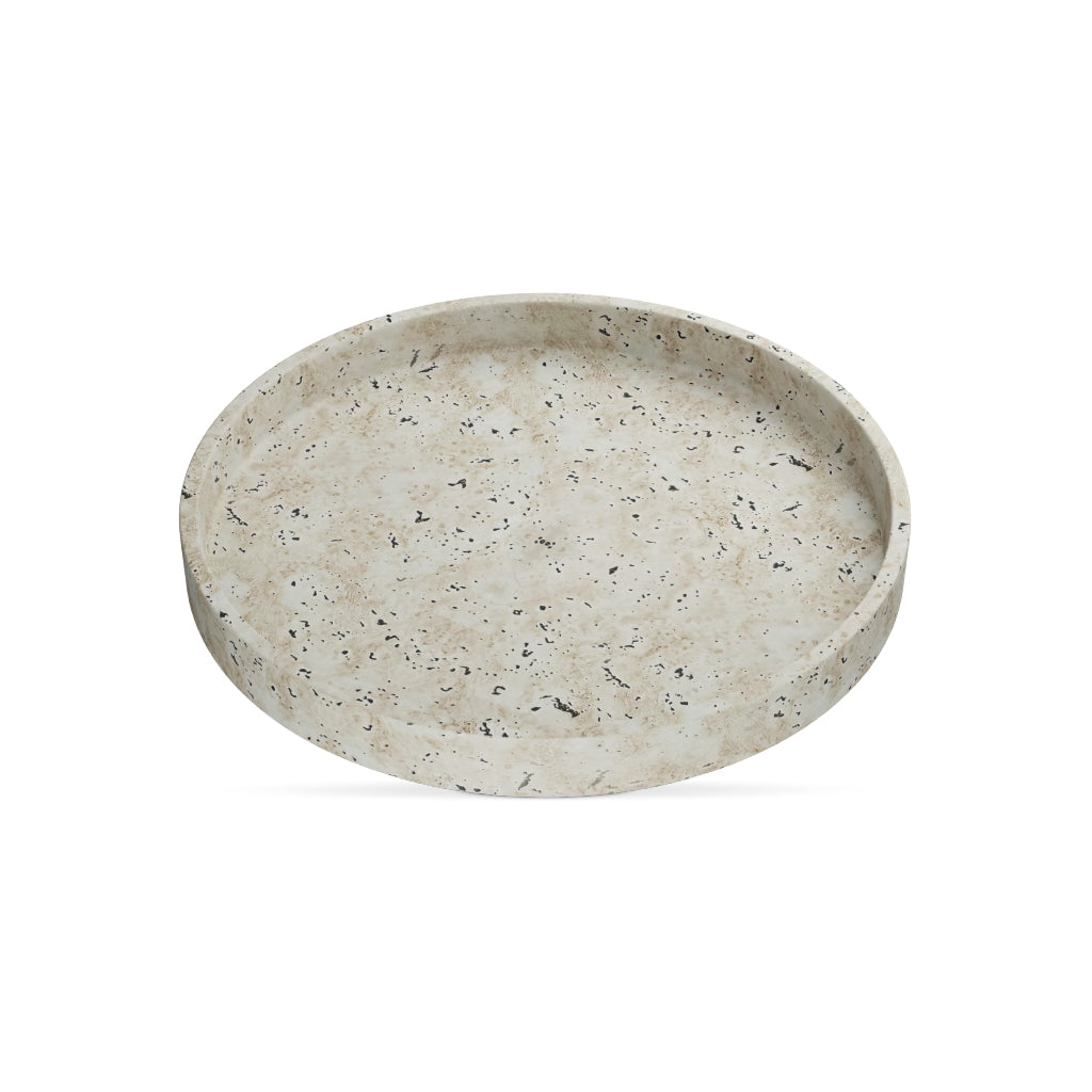 Rond dienblad travertinlook