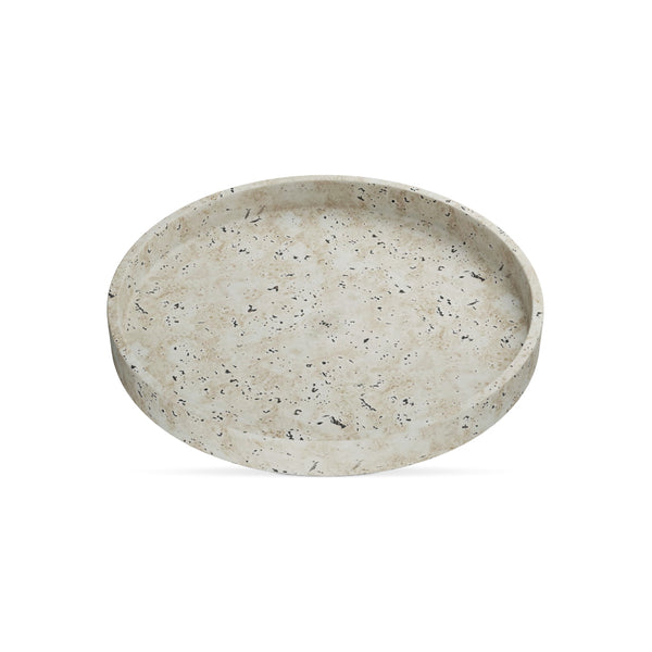 Rond dienblad travertinlook