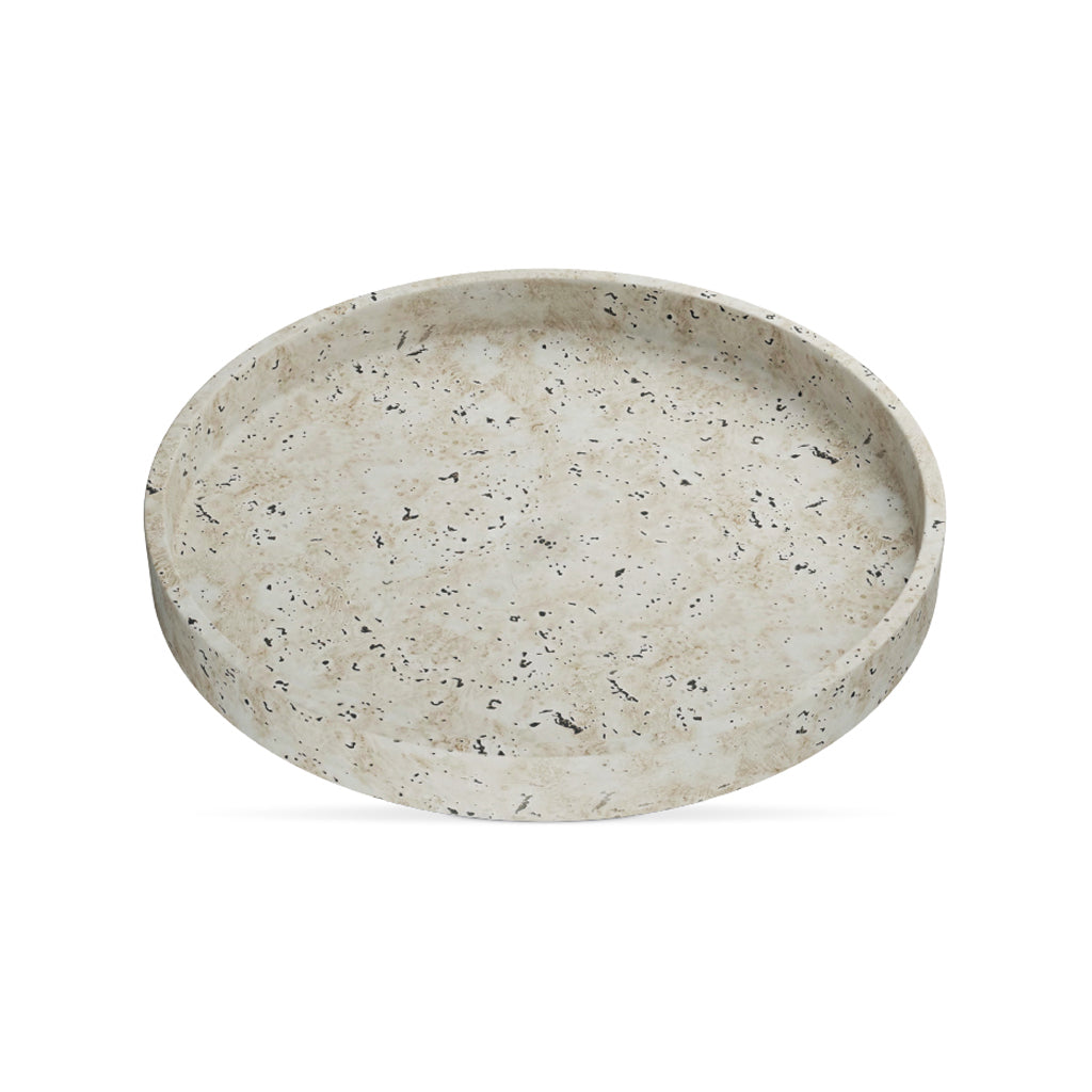 Rond dienblad travertinlook