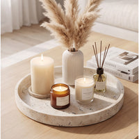 Rond dienblad travertinlook – afbeelding 3