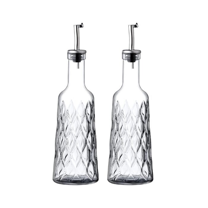 Pasabahce Leafy – Set van 2 glazen olie- en azijnflesjes 380 ml