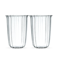Stripe matcha borosilicaatglas | 2 stuks | 400 ml