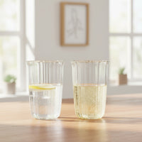 Stripe matcha borosilicaatglas | 2 stuks | 400 ml