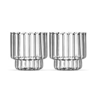 Wide curve borosilicaat drinkglas | 2 stuks | 400 ml