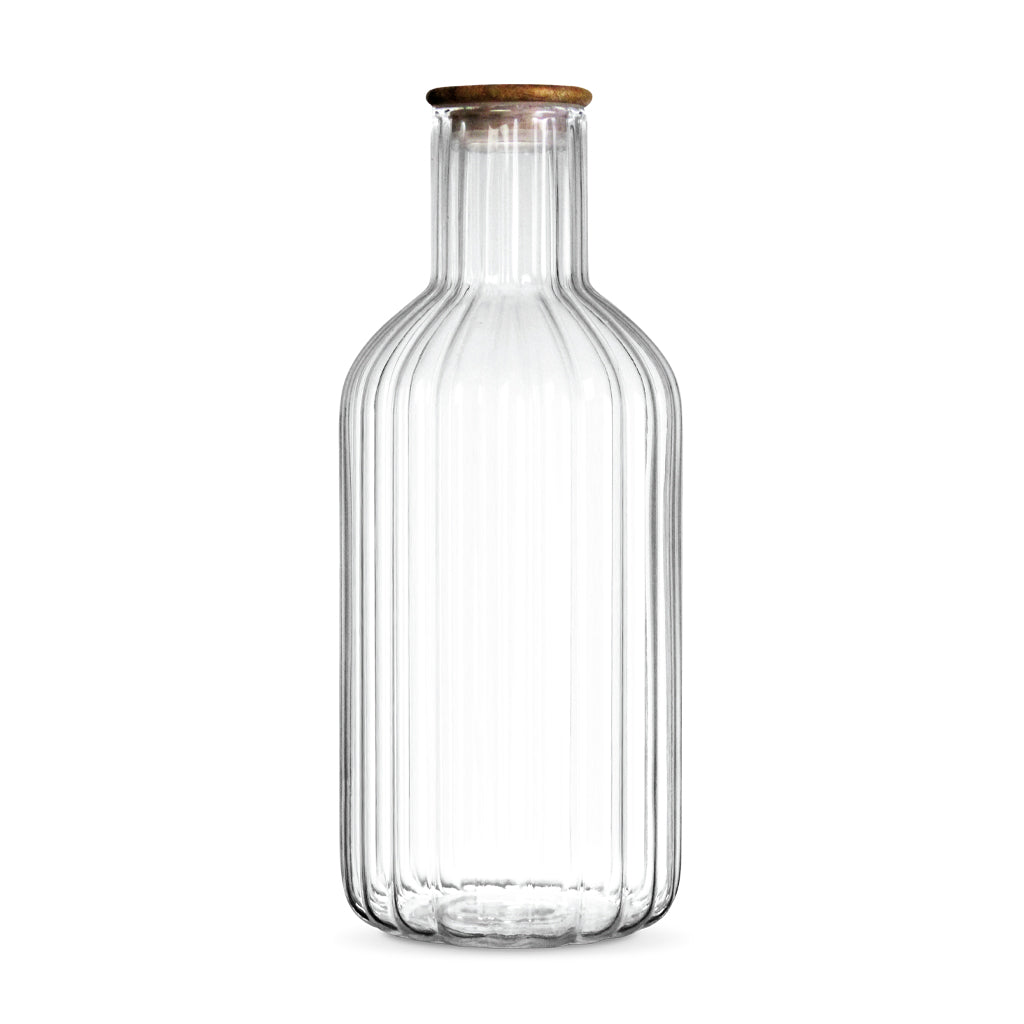 Linea borosilicaat glazen karaf met acaciahouten deksel – 1400 ml