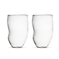 Mono Gehamerde Koffieglazen Set van 2 | 250 ml Borosilicaatglas 