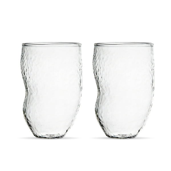 Mono Gehamerde Koffieglazen Set van 2 | 250 ml Borosilicaatglas 