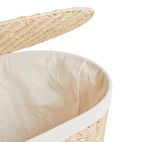 Wasmand met Deksel en Linnen Voering (Groot)