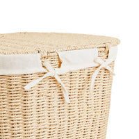 Wasmand met Deksel en Linnen Voering (Groot)