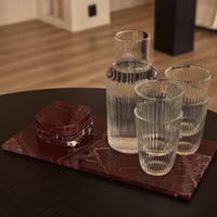 Mooisa Marmeren Onderzetters Rood | Set van 4 stuks | 10 cm