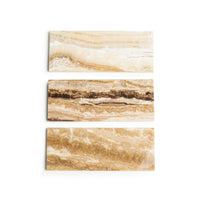 Marmer dienblad rechthoekig S sandal onyx | 10×25 cm