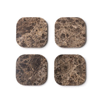 Mooisa marmeren onderzetters bruin | Set van 4 stuks | 10 cm