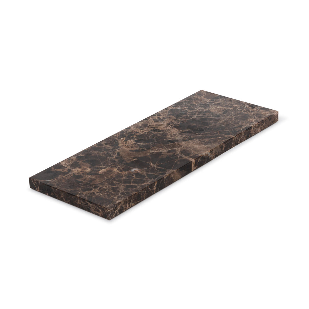 Marmer dienblad rechthoek S bruin | 10x25cm