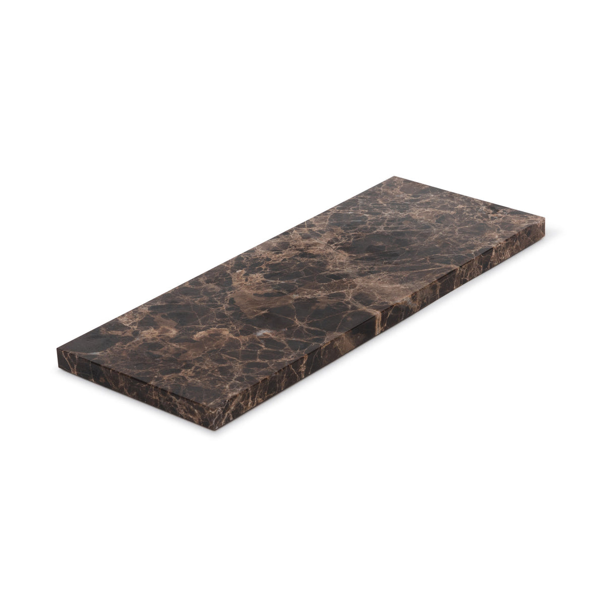 Marmer dienblad rechthoek S bruin | 10x25cm