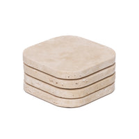 Mooisa travertine onderzetters organisch | 4 stuks | 10 cm