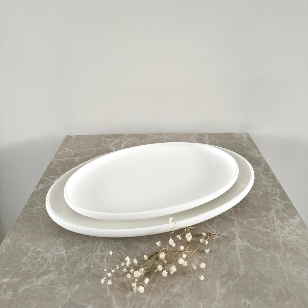 Serveerschaal ovaal | 2 stuks | wit