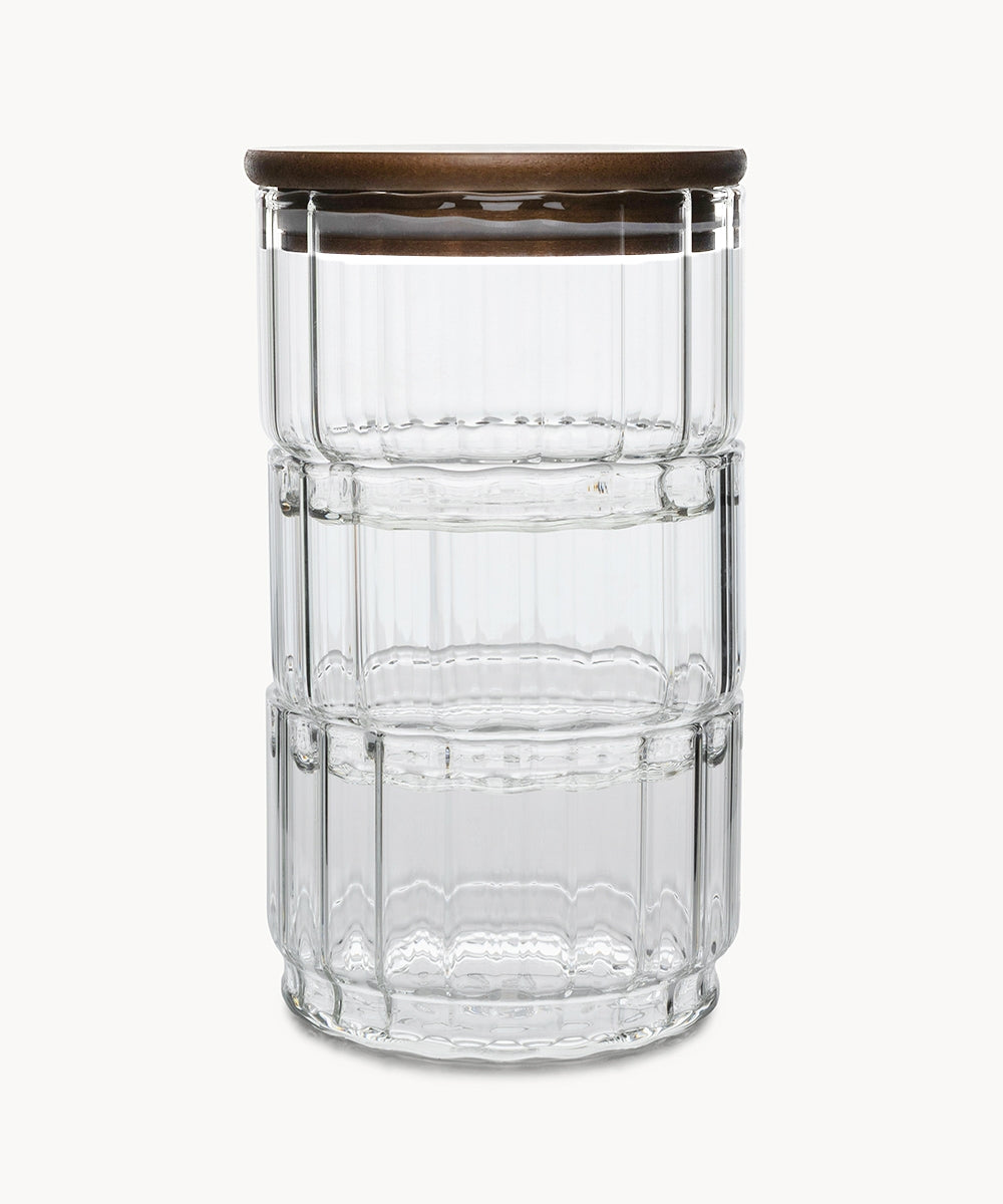 Acacia bonbonniére | 3 Laags glazen voorraadpot