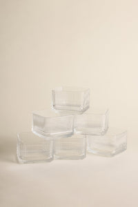 Kare Ripple glazen schaaltjes – Set van 6 stuks
