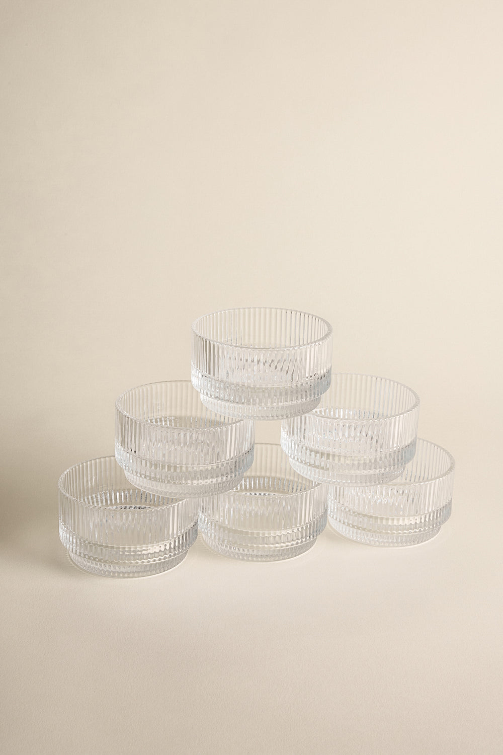 Ripple schaal met voet klein | 6 stuks | 9 cm