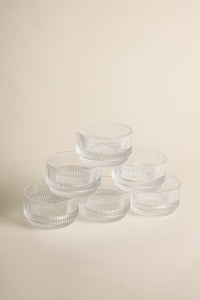 Ripple schaal met voet klein | 6 stuks | 9 cm