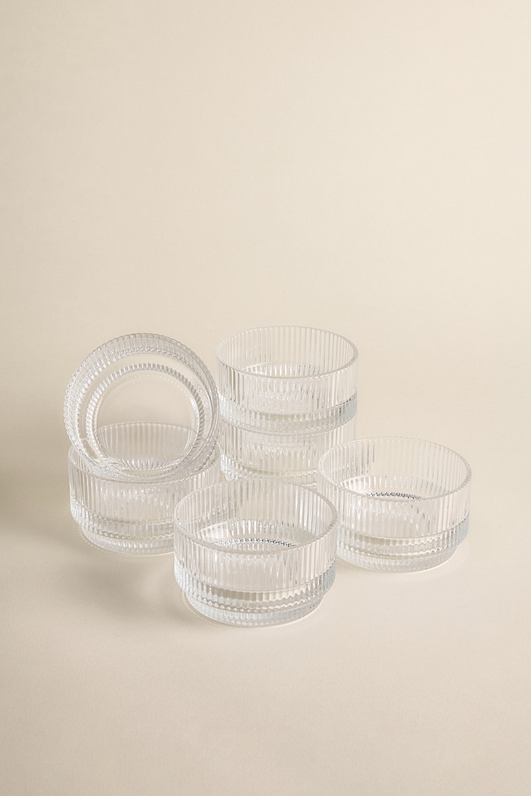 Ripple schaal met voet klein | 6 stuks | 9 cm