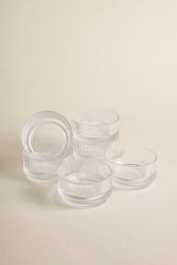 Ripple schaal met voet klein | 6 stuks | 9 cm