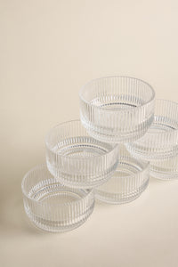 Ripple schaal met voet klein | 6 stuks | 9 cm