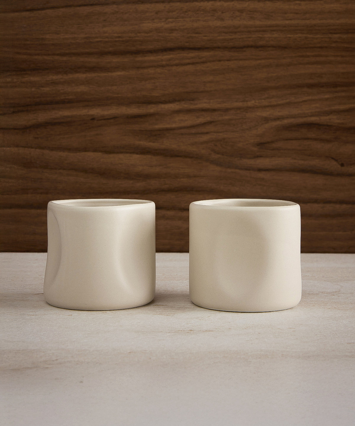 Alure koffiemokken set van 2 – 250 ml – Keramiek – Crème mat