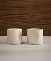 Alure koffiemokken set van 2 – 250 ml – Keramiek – Crème mat