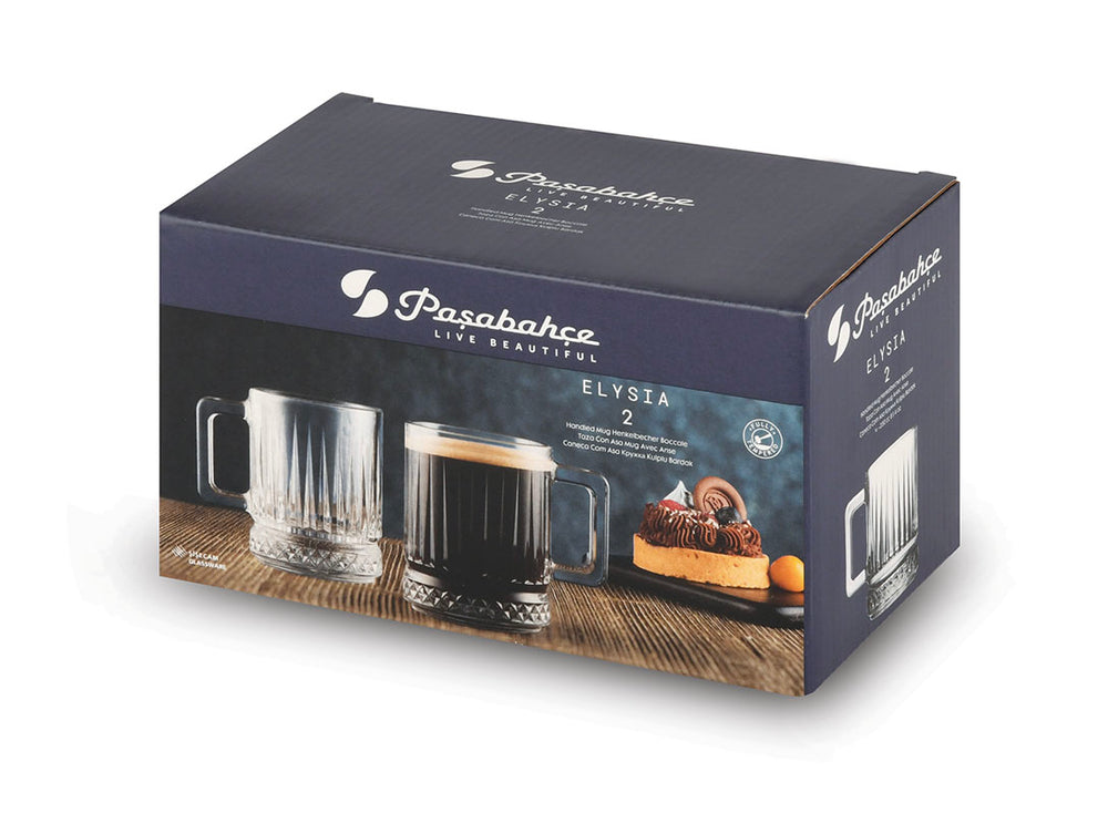Pasabahce Elysia glazen mok met oor | 2 stuks | 250 ml