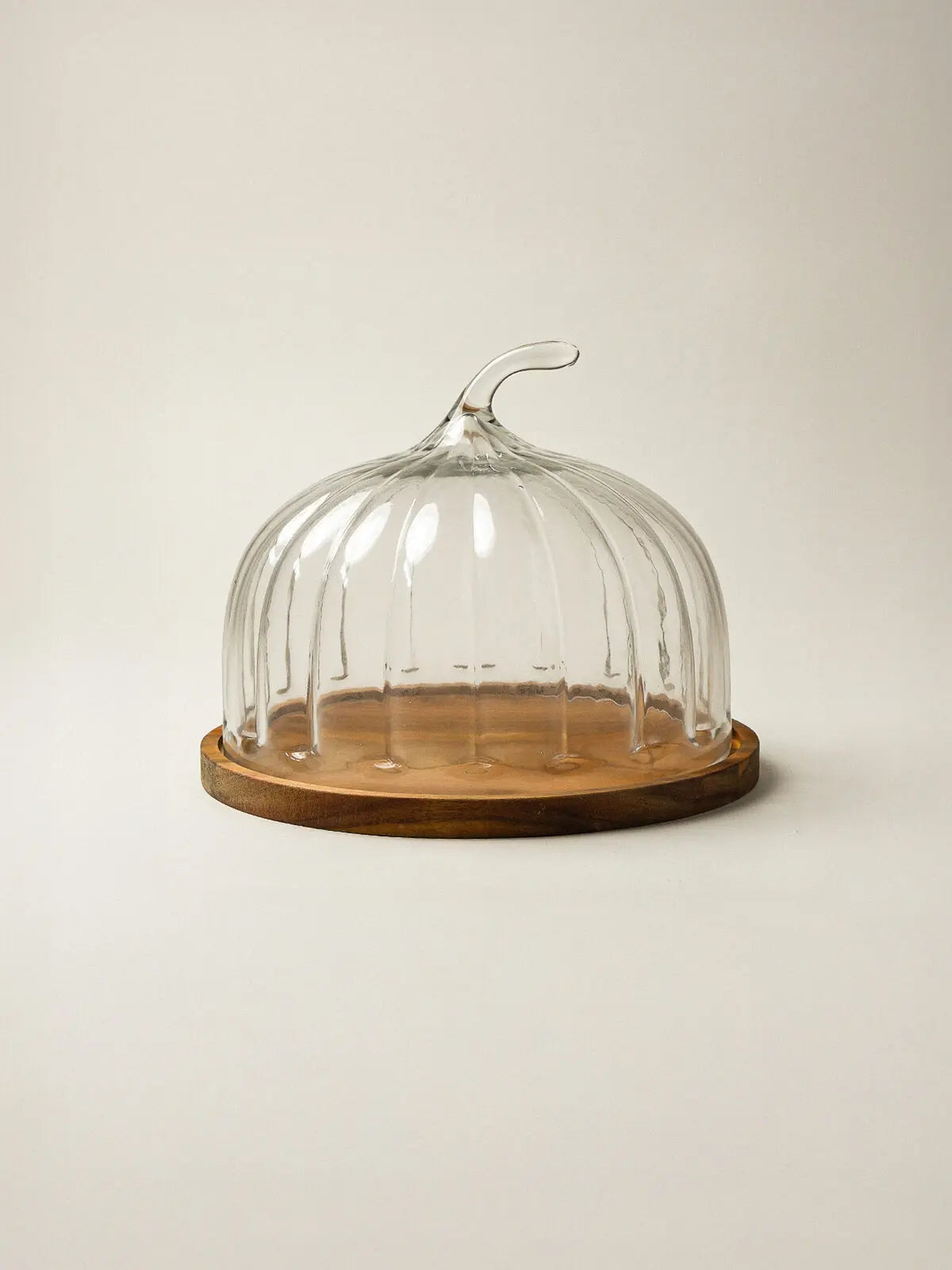 Pompoen borosilicaat acacia houten taartplateau