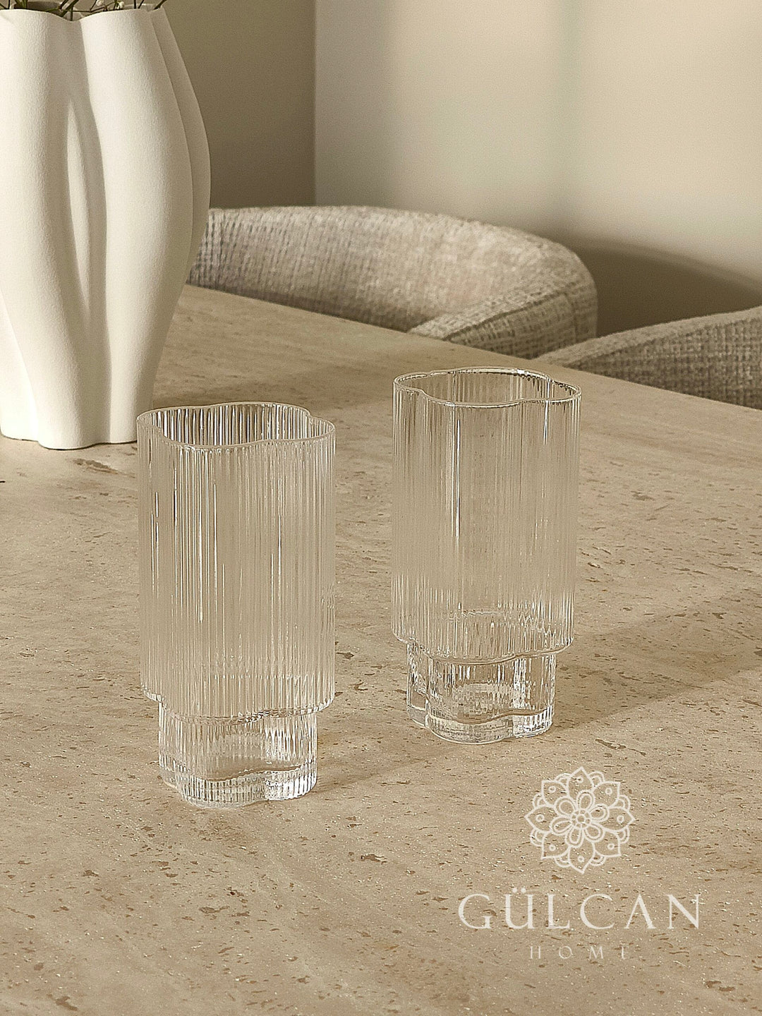 Clover Ripple glazen lang | 6 stuks | 350 ml