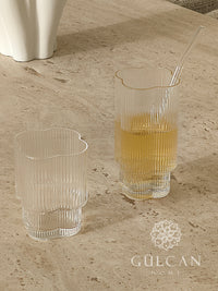 Clover Ripple glazen lang | 6 stuks | 350 ml