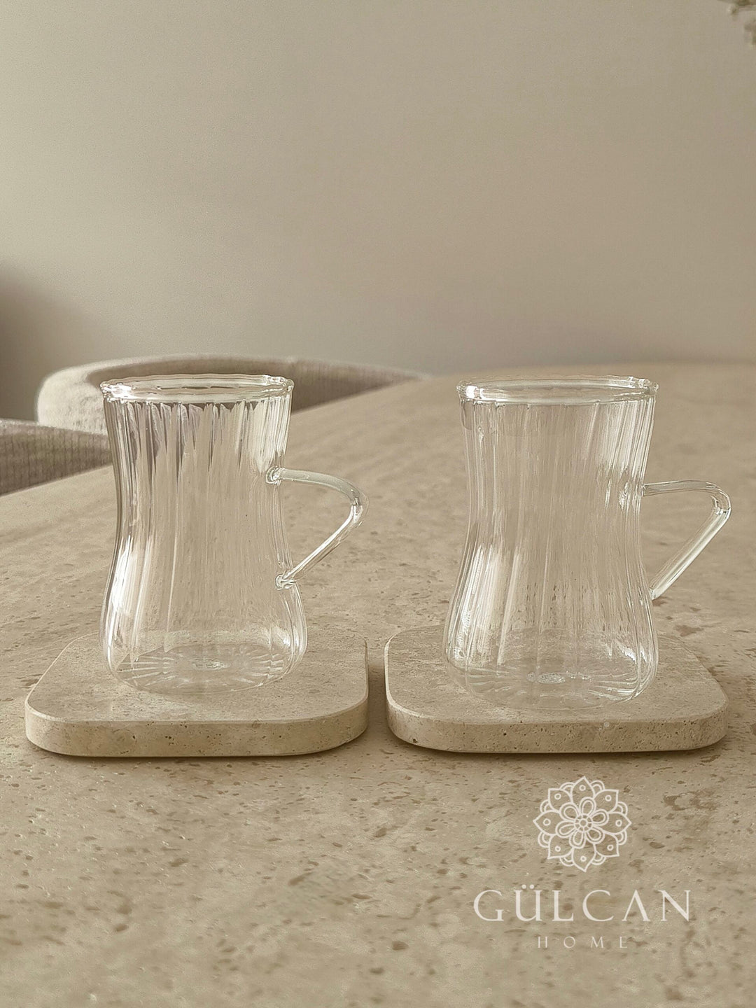 Sahmeran stripe theeglazen | 6 stuks | 200 ml