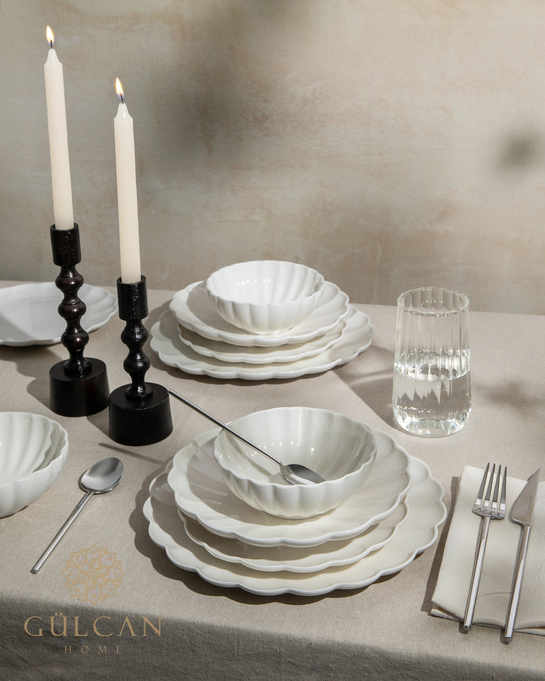 Blossom fine 24-delige serviesset voor 6 personen | Wit