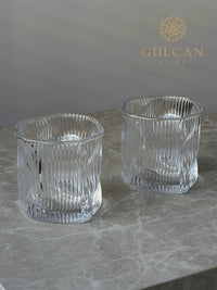 Diamond clear stripe glas | 6 stuks | 200 ml