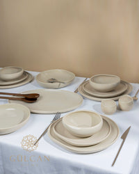 Wave Biscuit serviesset | 27-delig voor 6 personen | Beige