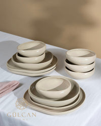 Wave Biscuit serviesset | 27-delig voor 6 personen | Beige