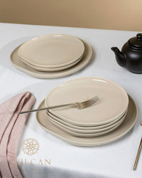 Wave Biscuit serviesset | 27-delig voor 6 personen | Beige