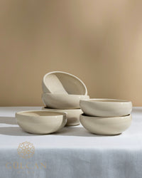 Wave Biscuit snackschalen | 6 stuks | 12 cm | Beige