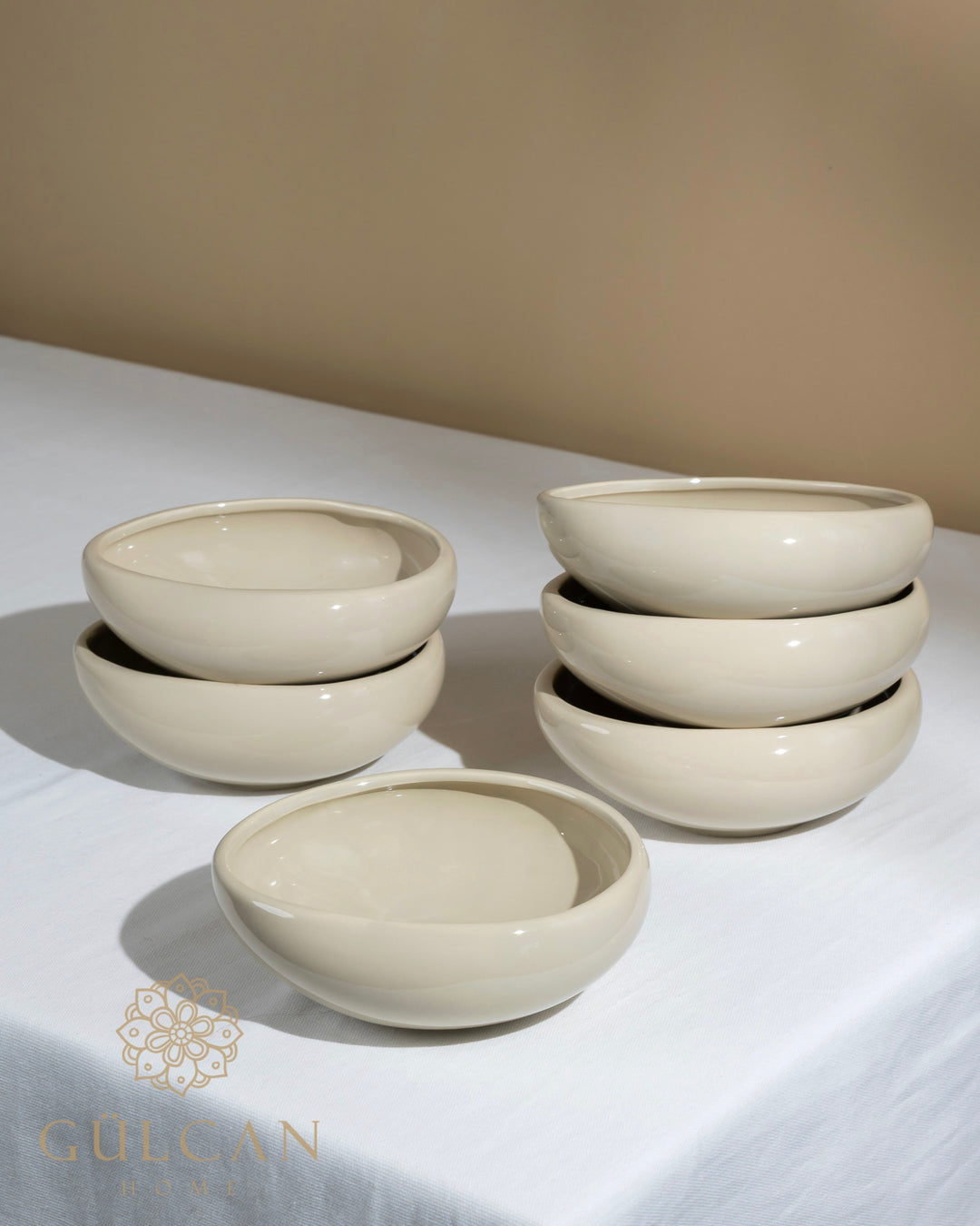 Wave Biscuit soepkommen | 6 stuks | 16 cm | Beige