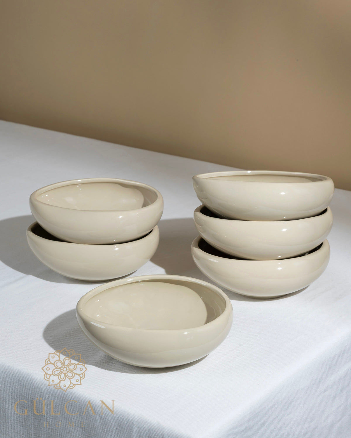 Wave Biscuit soepkommen | 6 stuks | 16 cm | Beige