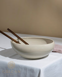 Wave Biscuit saladekom Beige | 23 cm