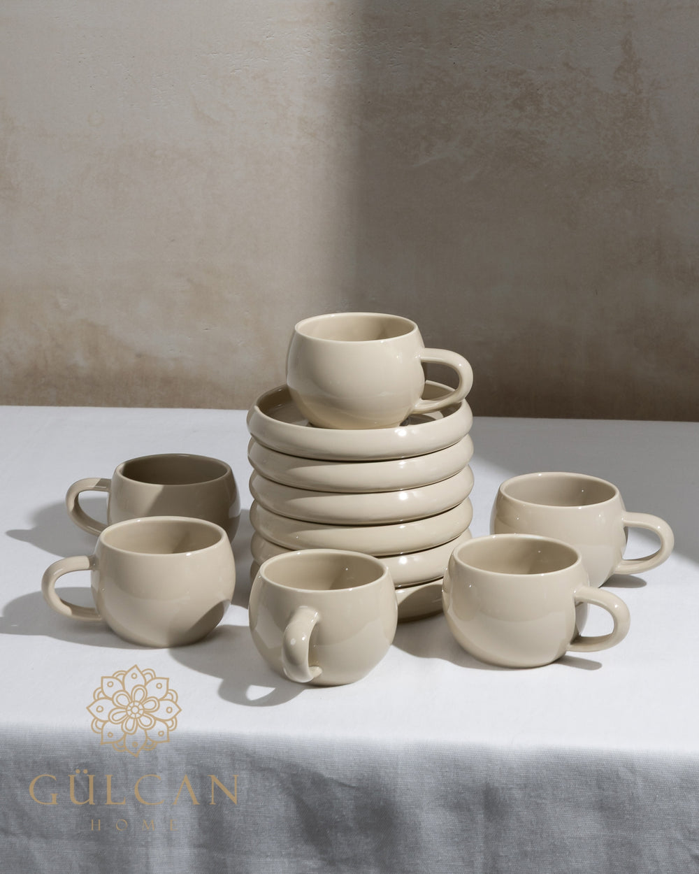 Bondy dupe espresso kopjes | Beige | 12-delig voor 6 personen