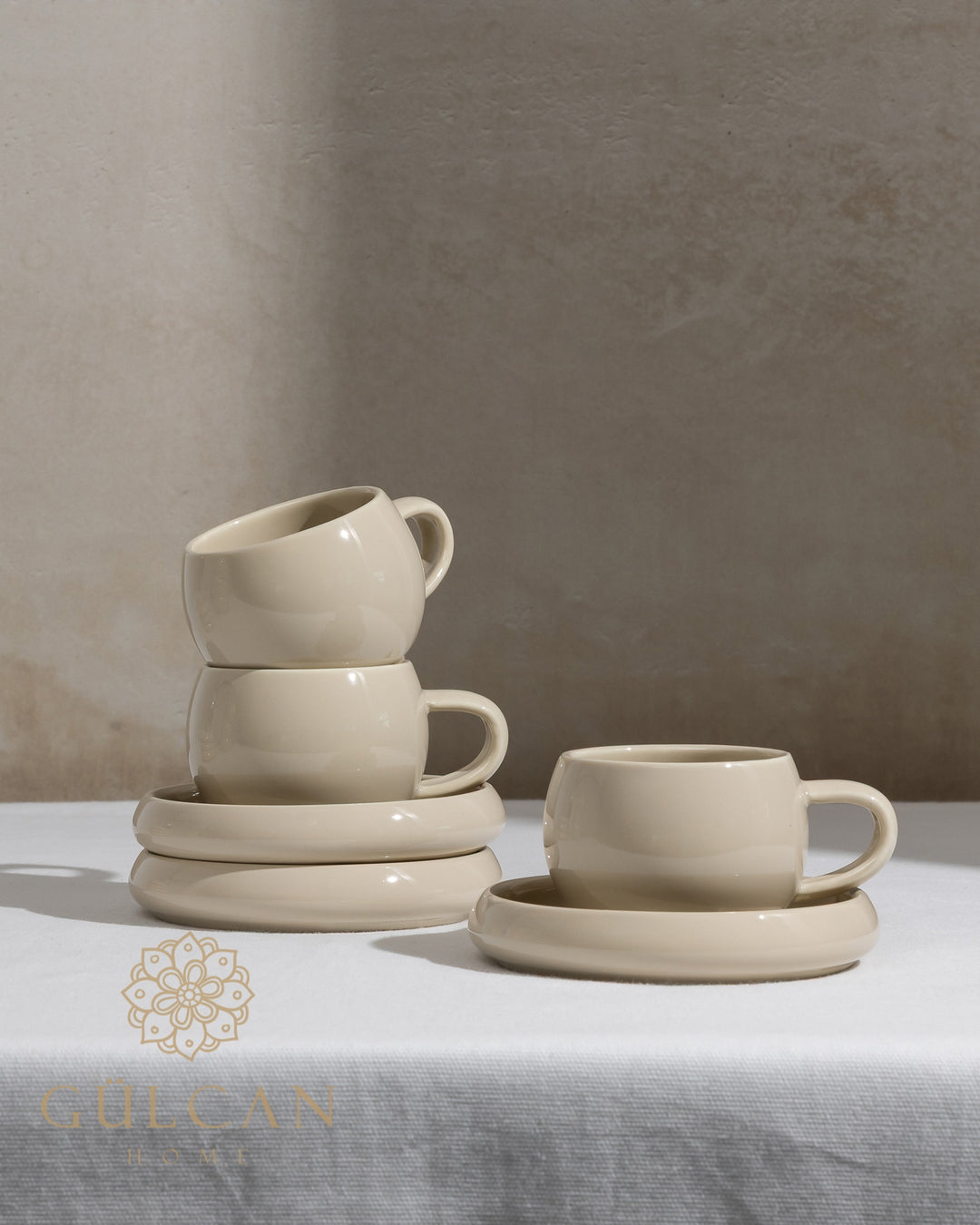 Bondy dupe koffiekopjes | Beige | 12-delig voor 6 personen