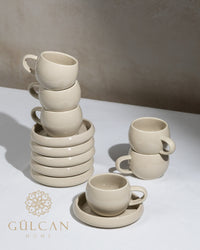 Bondy dupe espresso kopjes | Beige | 12-delig voor 6 personen