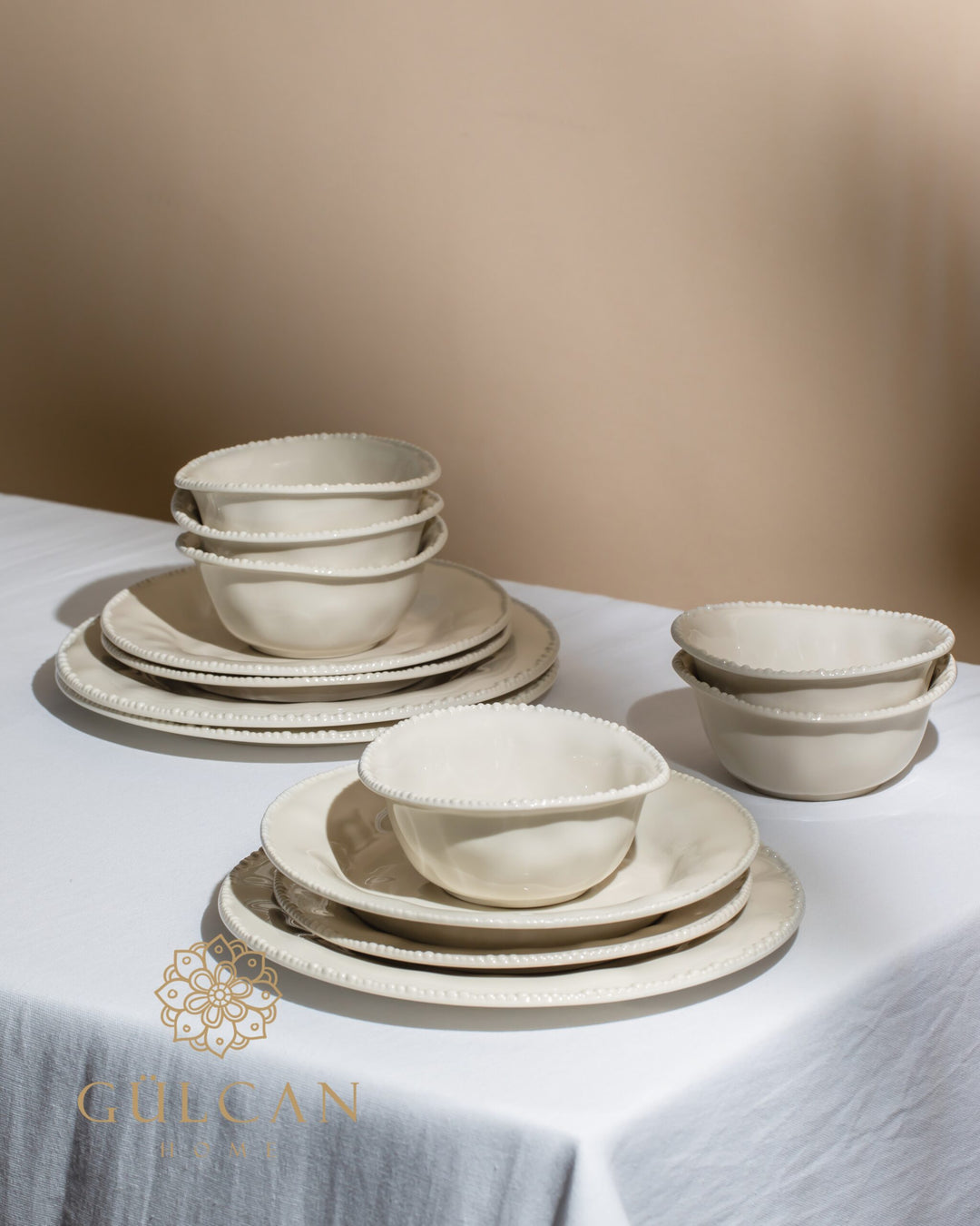 Piraye 24-delige serviesset voor 6 personen | Beige