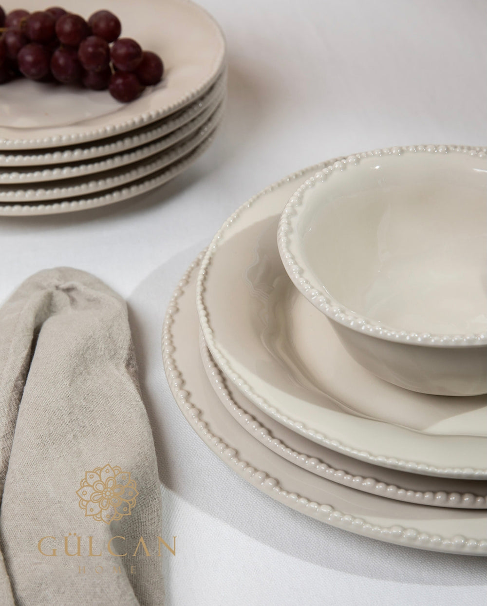 Piraye 24-delige serviesset voor 6 personen | Beige