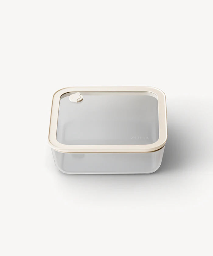 Vershoudbak vierkant | 1150 ml | Beige-transparant